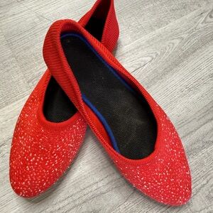 Rothy's Red and White Speckled Women's Flats 8.5 (39)